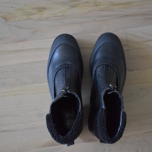 Michael Kors Women Channing Waterproof Black Rain Platform Lug Sole Boots - Picture 8 of 11